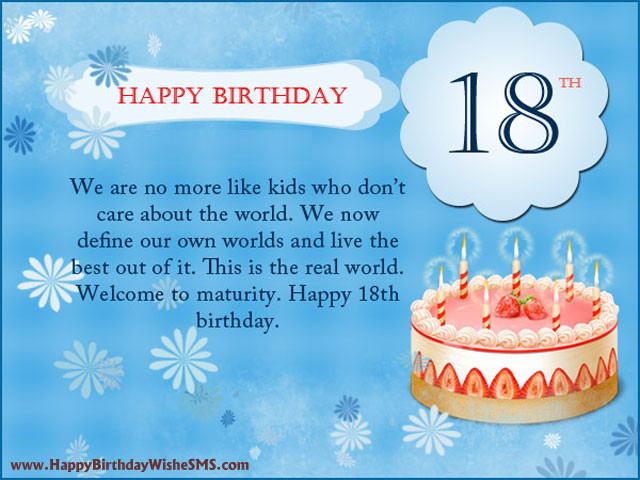 18 Birthday Quotes
 18th Birthday Wishes for Son Daughter Happy Birthday