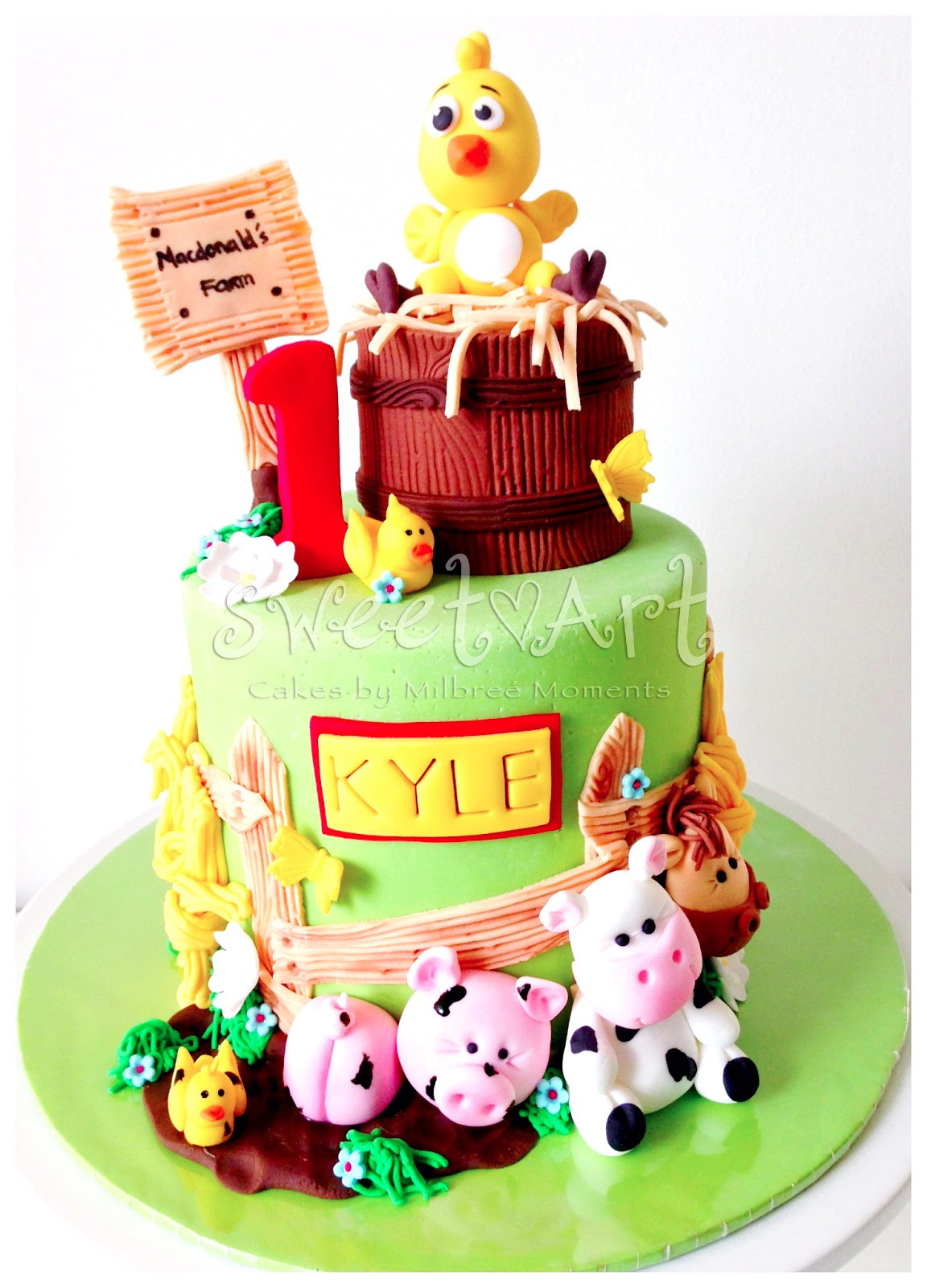 Animals Birthday Cake
 Sweet Art Cakes by Milbreé Moments Kyle s Farm Animals