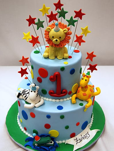 Animals Birthday Cake
 Fun Animal Birthday Cake