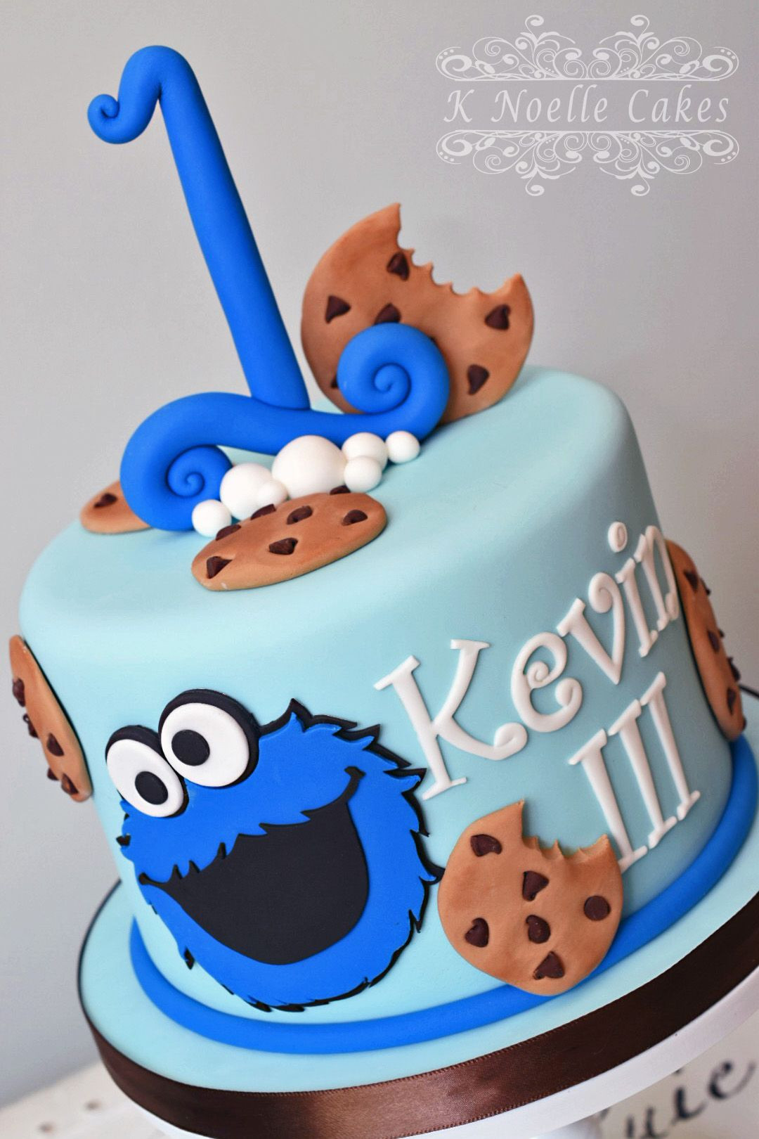 Cookie Monster Birthday Cake
 Cookie Monster theme 1st Birthday cake by K Noelle Cakes