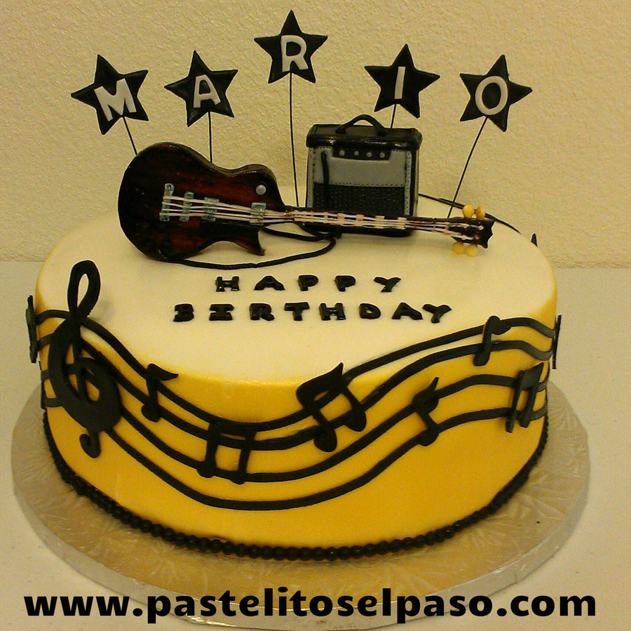 Guitar Birthday Cake
 Electric Guitar Theme Cake CakeCentral