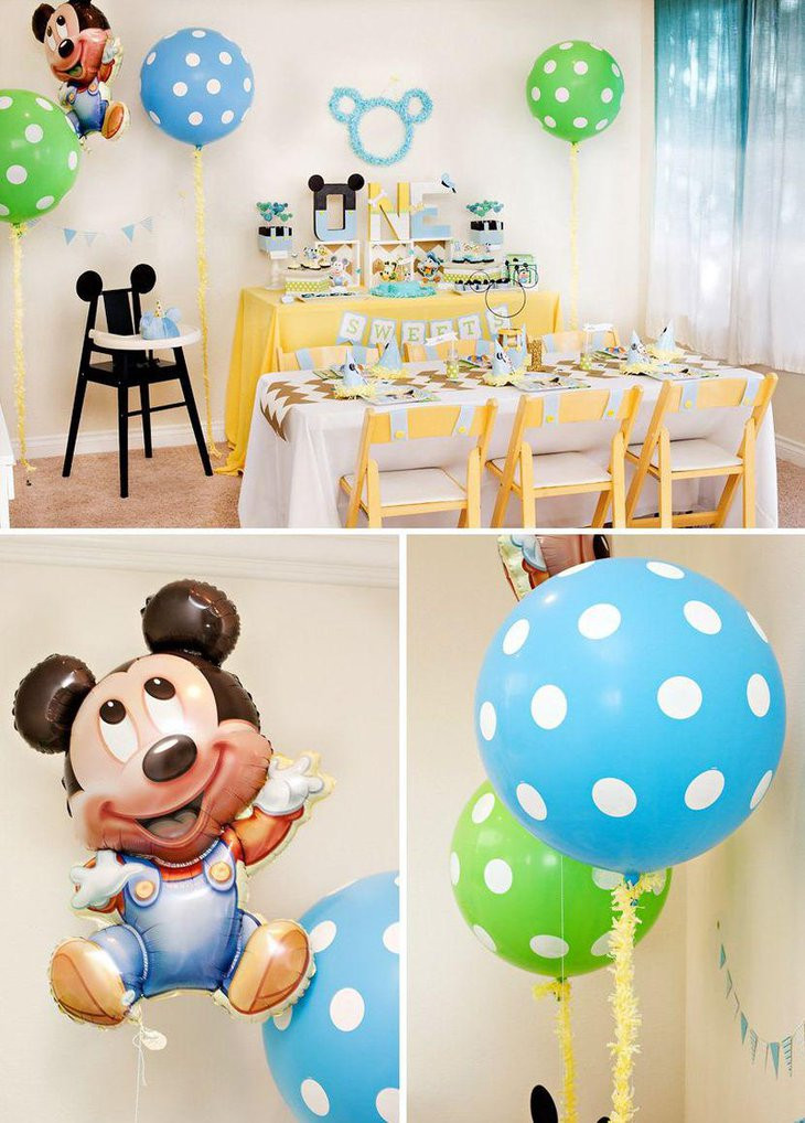 Mickey Mouse 1st Birthday Decorations
 37 Cool First Birthday Party Ideas For Boys