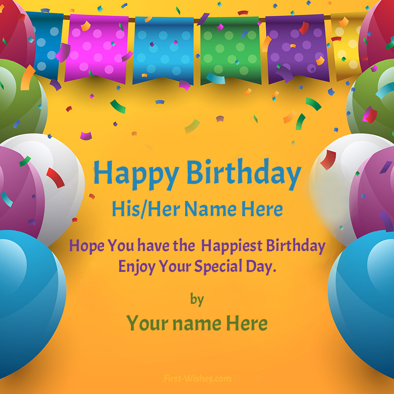 Online Birthday Card Maker
 line Birthday Greeting Card Maker With Name
