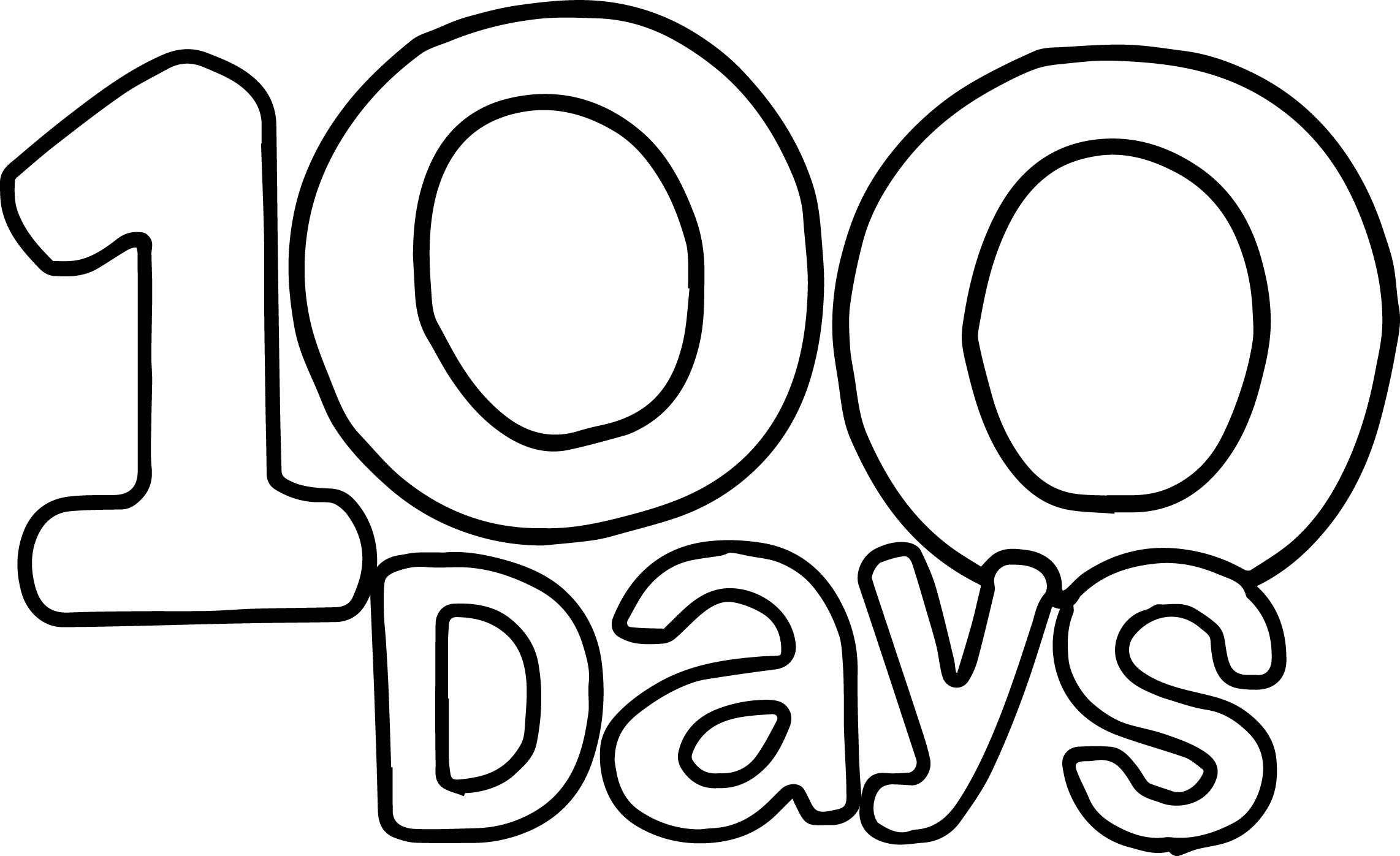 100 Days Coloring Pages
 100 Days Text Coloring Page