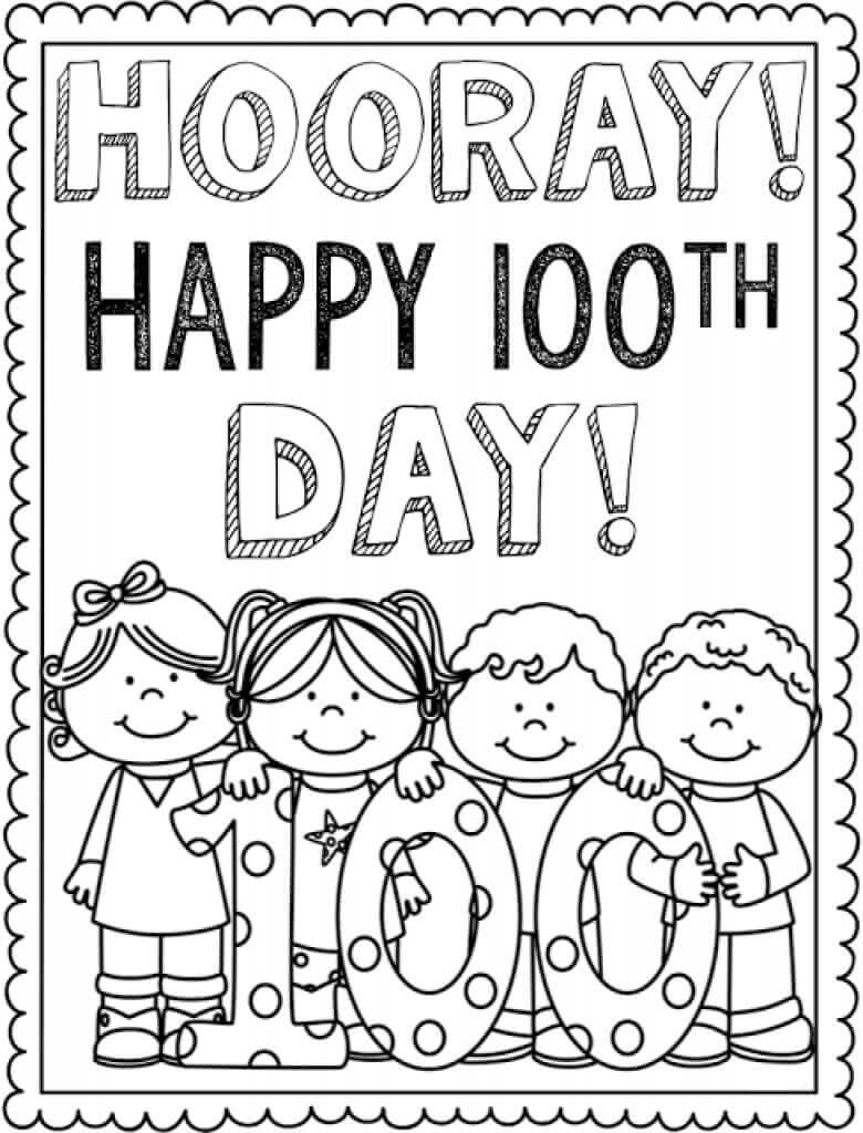 100 Days Coloring Pages
 Free Printable 100 Days School Coloring Pages