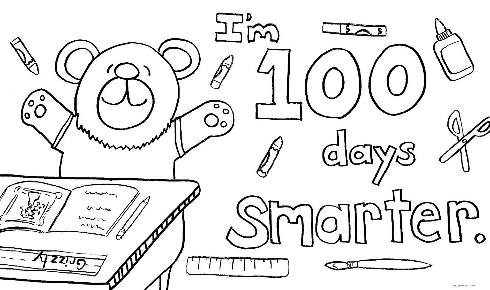 100 Days Coloring Pages
 No Corner Suns It s the 100th day