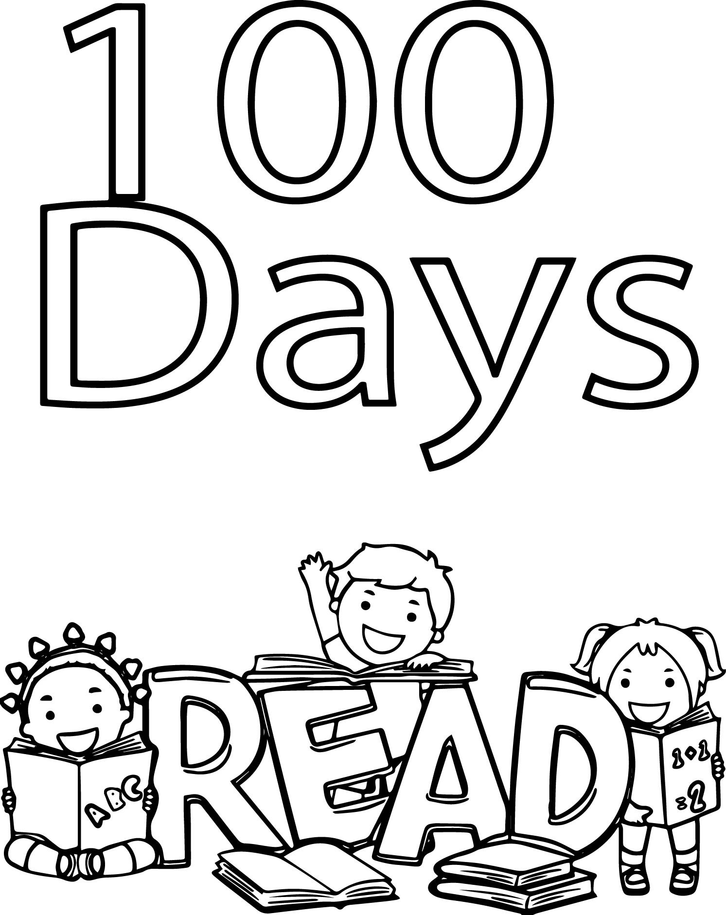 100 Days Coloring Pages
 100 Days School Read Coloring Page