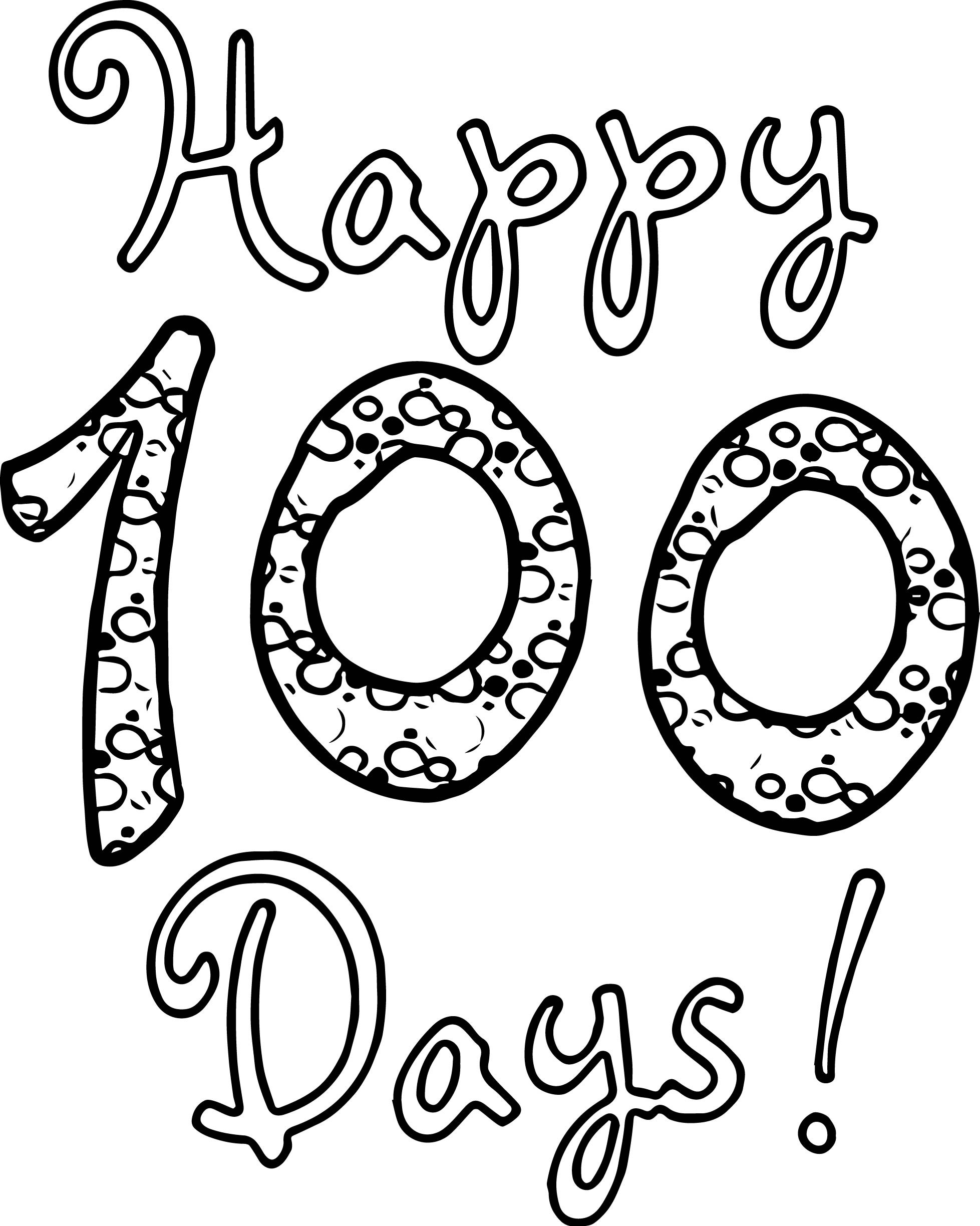 100 Days Coloring Pages
 Happy 100 Days School Coloring Page