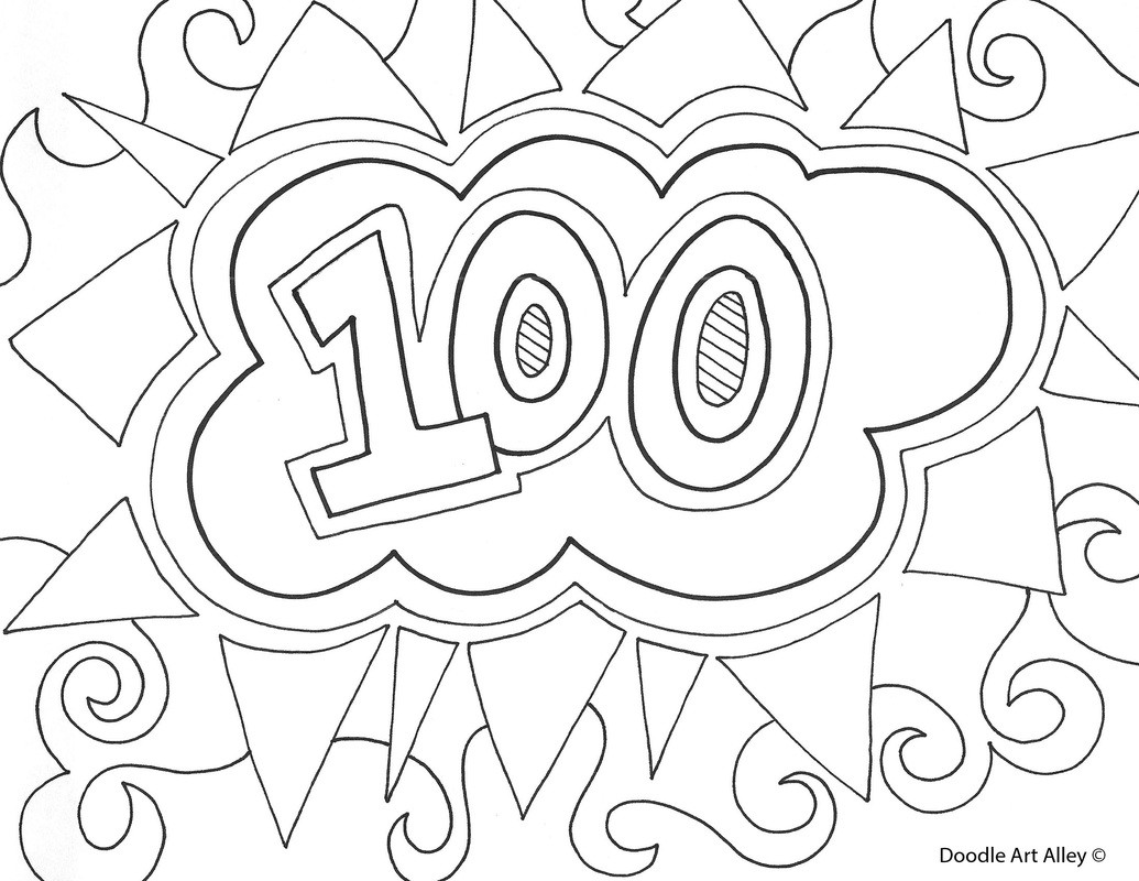 100 Days Coloring Pages
 100th Day of School Celebration Classroom Doodles