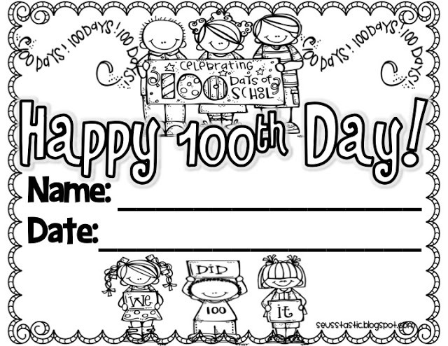 100 Days Of School Coloring Pages
 8 Best of 100th Day School Free Printables