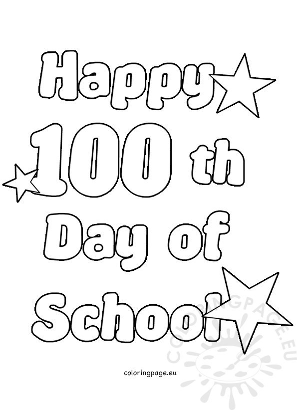 100 Days Of School Coloring Pages
 Happy 100th Day of School