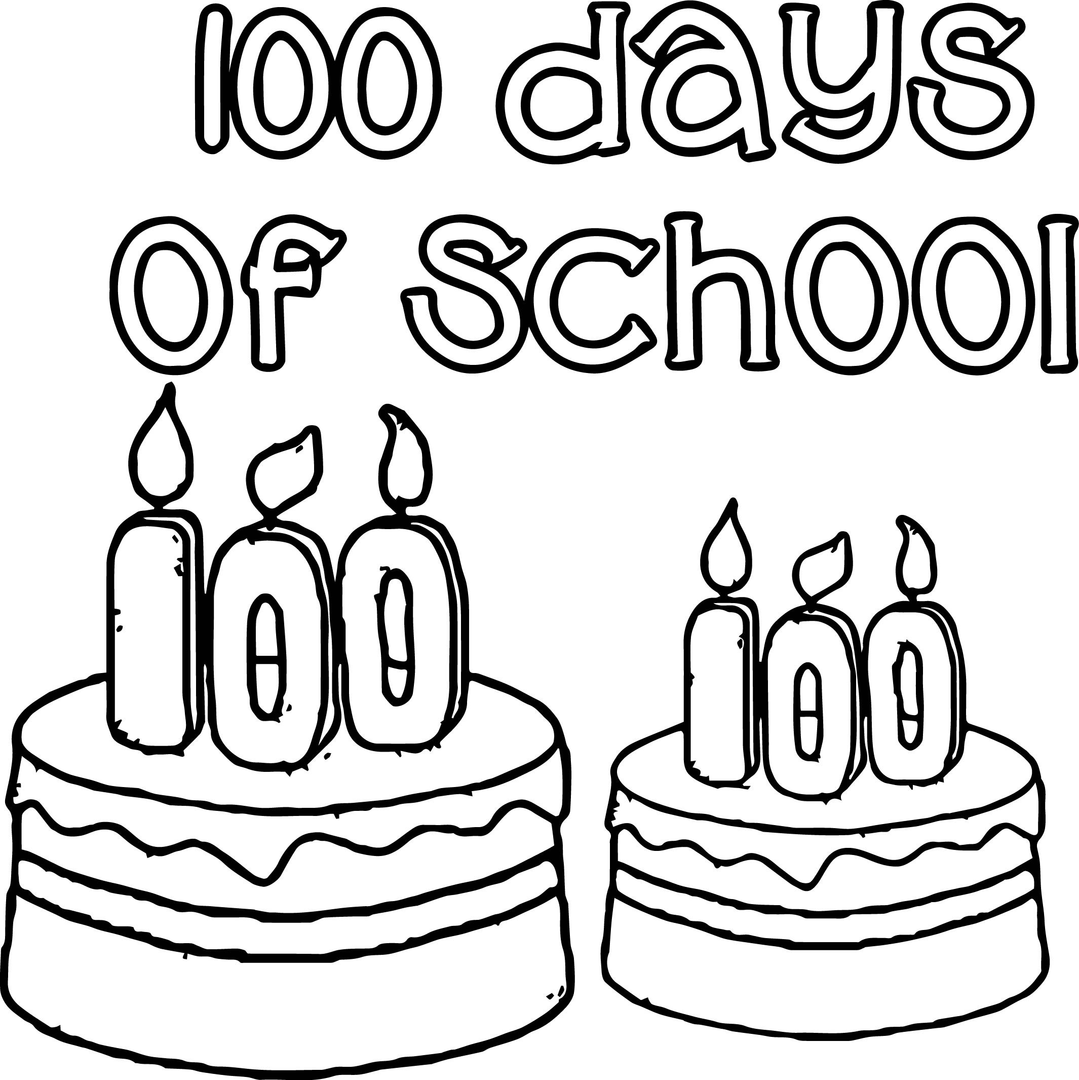 100 Days Of School Coloring Pages
 100 Days School Birthday Coloring Page