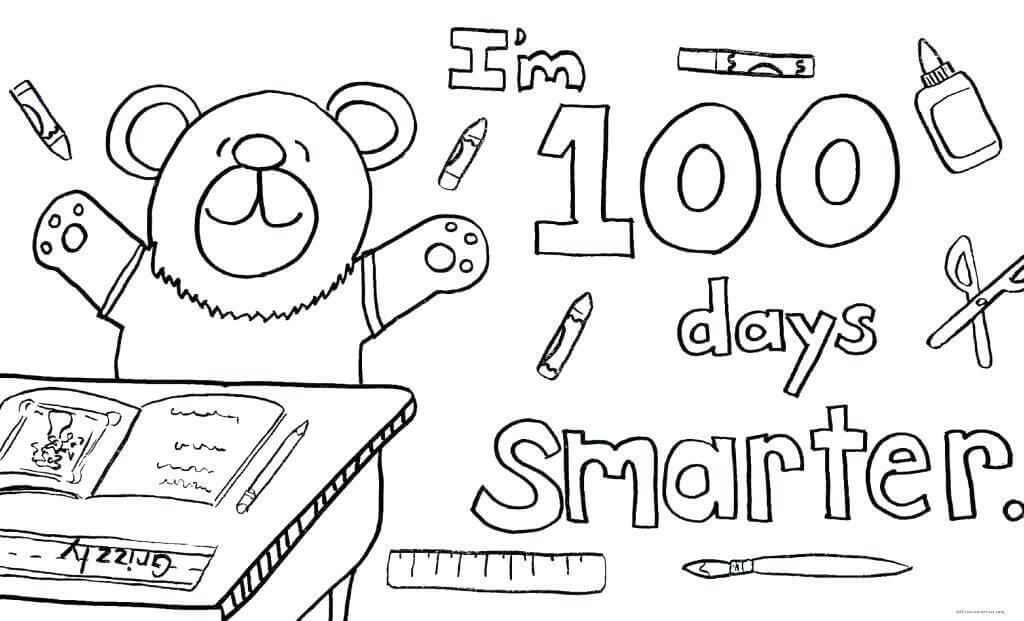 100 Days Of School Coloring Pages
 Free Printable 100 Days School Coloring Pages