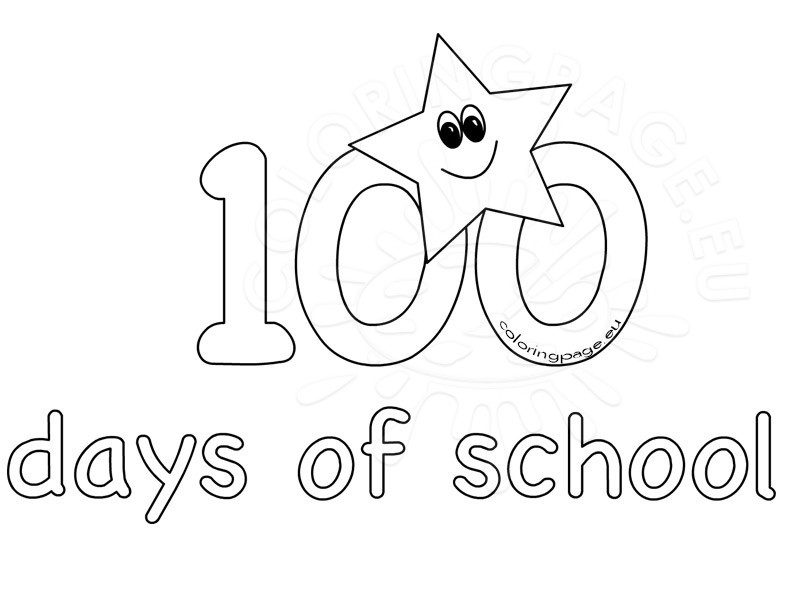 100 Days Of School Coloring Pages
 100th Day School coloring sheets for kids