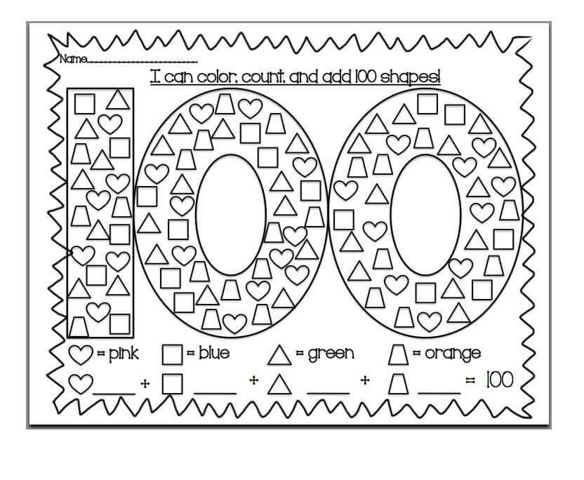 100 Days Of School Coloring Pages
 Free Printable 100 Days School Coloring Pages