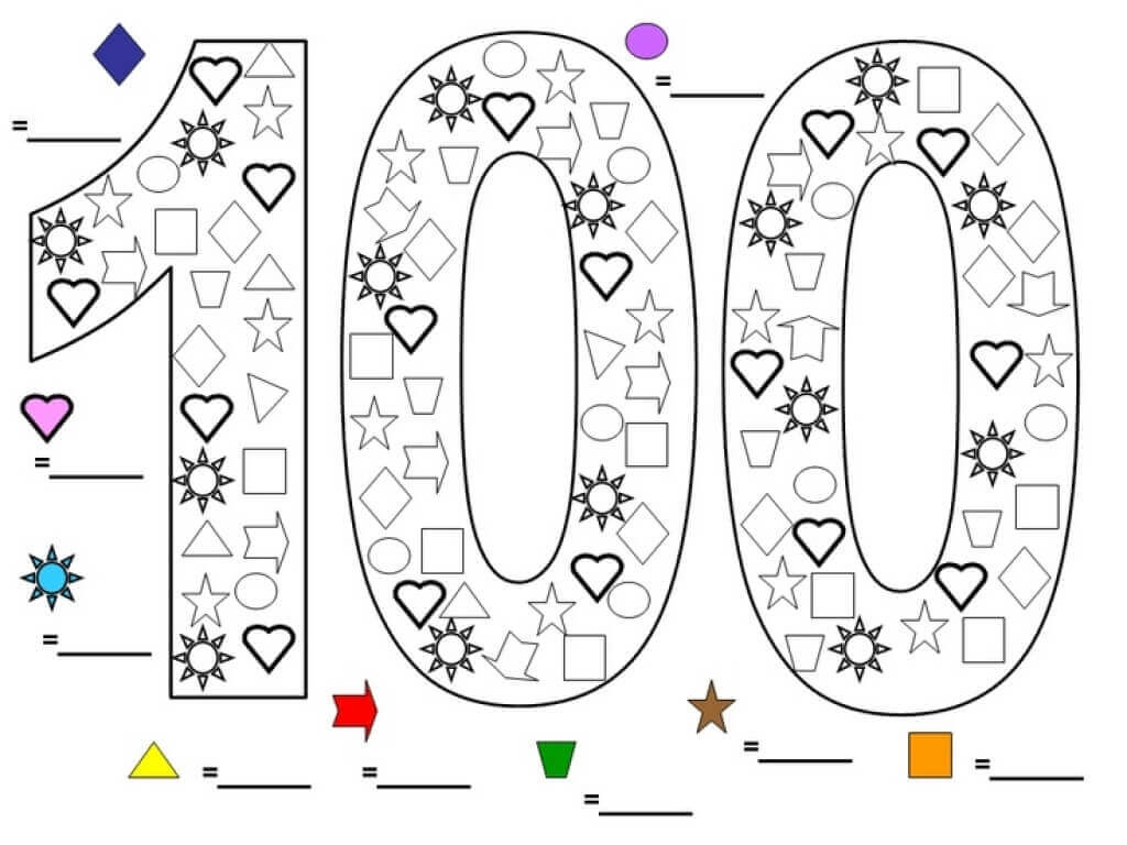 100 Days Of School Coloring Pages
 Free Printable 100 Days School Coloring Pages