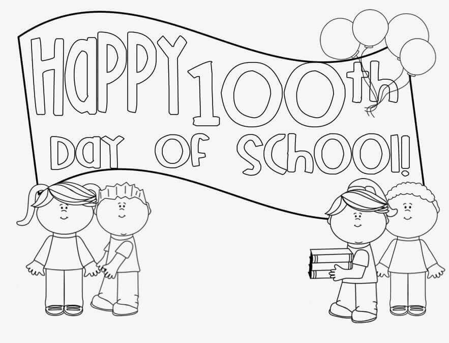 100 Days Of School Coloring Pages
 Free Printable 100 Days School Coloring Pages