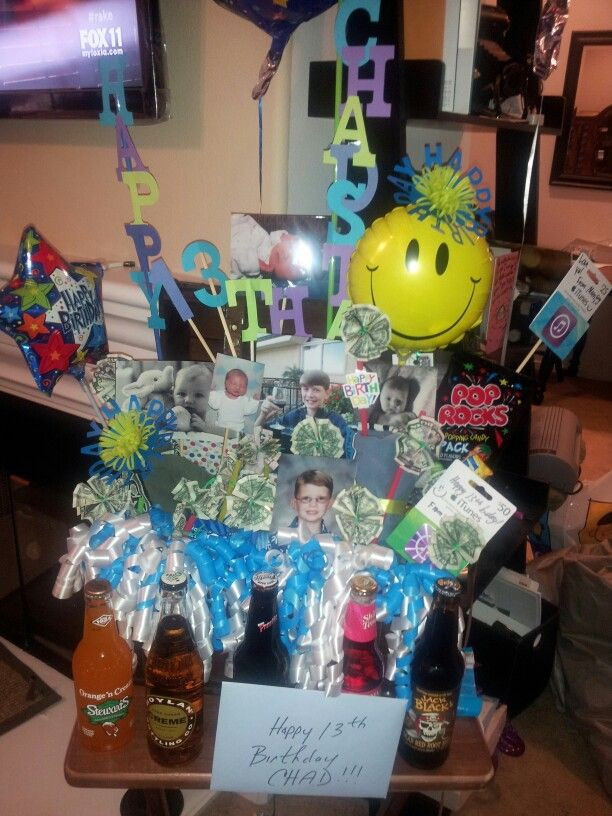 13 Year Old Birthday Gift Ideas
 Birthday basket for my 13 year old son o
