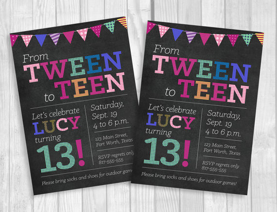 13Th Birthday Gift Ideas For Daughter
 Custom Printable 5x7 Tween To Teen Girl s 13th Birthday