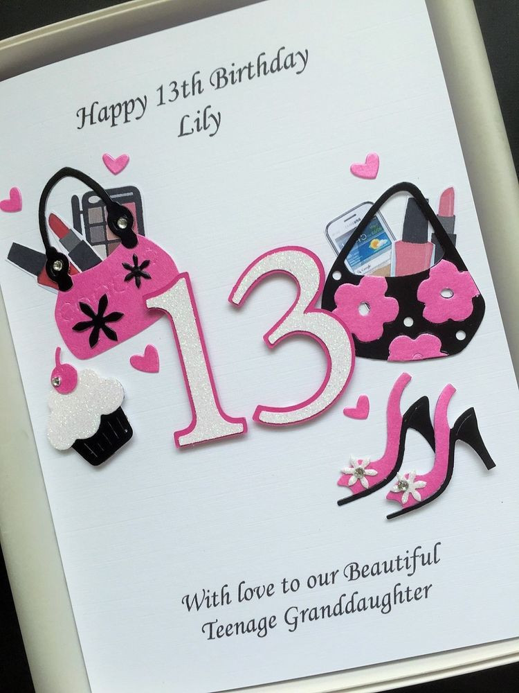 13Th Birthday Gift Ideas For Daughter
 PERSONALISED 13th BIRTHDAY CARD Teenager Daughter Niece