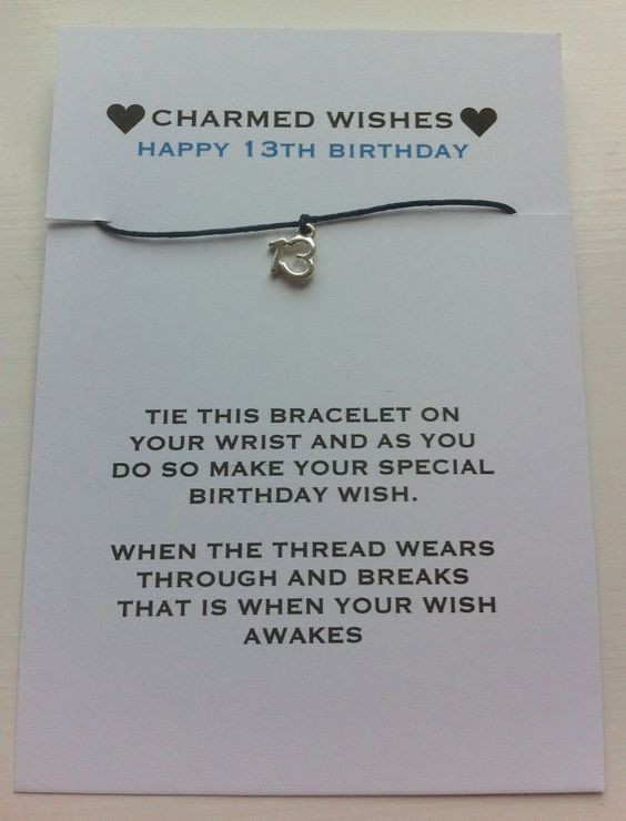 13Th Birthday Gift Ideas For Daughter
 13th birthday bracelet Wish bracelet friendship bracelet