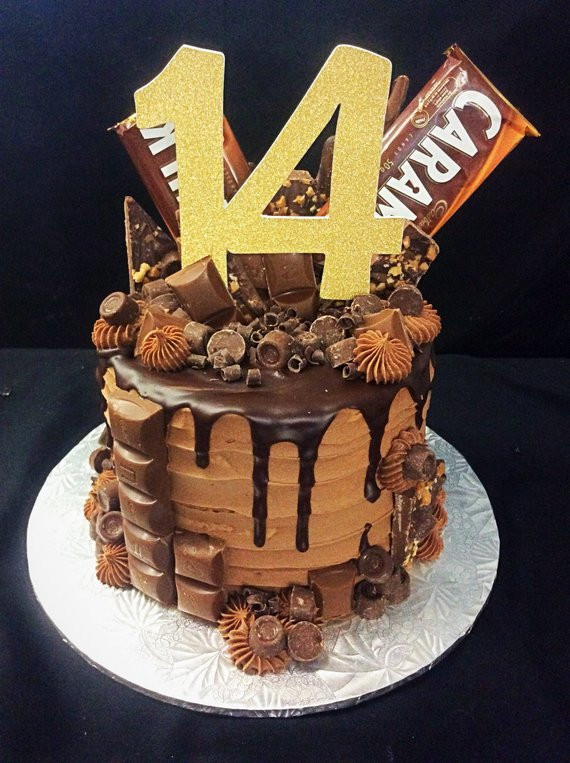 14th Birthday Cake
 14th Birthday Cake Topper Number 14 Cake Topper 14th Birthday