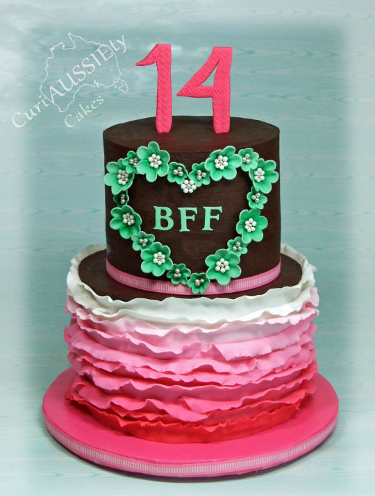 14th Birthday Cake
 Best friends 14th birthday cake cake by CuriAUSSIEty