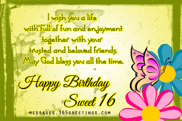 Best ideas about 16th Birthday Quotes
. Save or Pin 16th Birthday Wishes 365greetings Now.