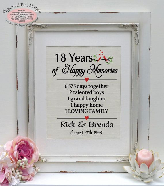 18 Year Anniversary Gift Ideas
 61 best Anniversary Gifts images on Pinterest