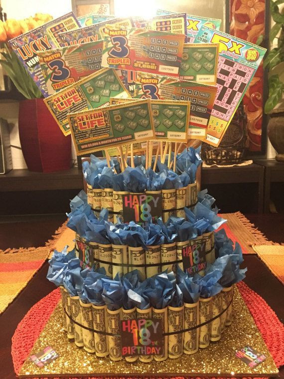 18th Birthday Gifts For Guys
 $200 00 Money Cake assembled except the lottery tickets