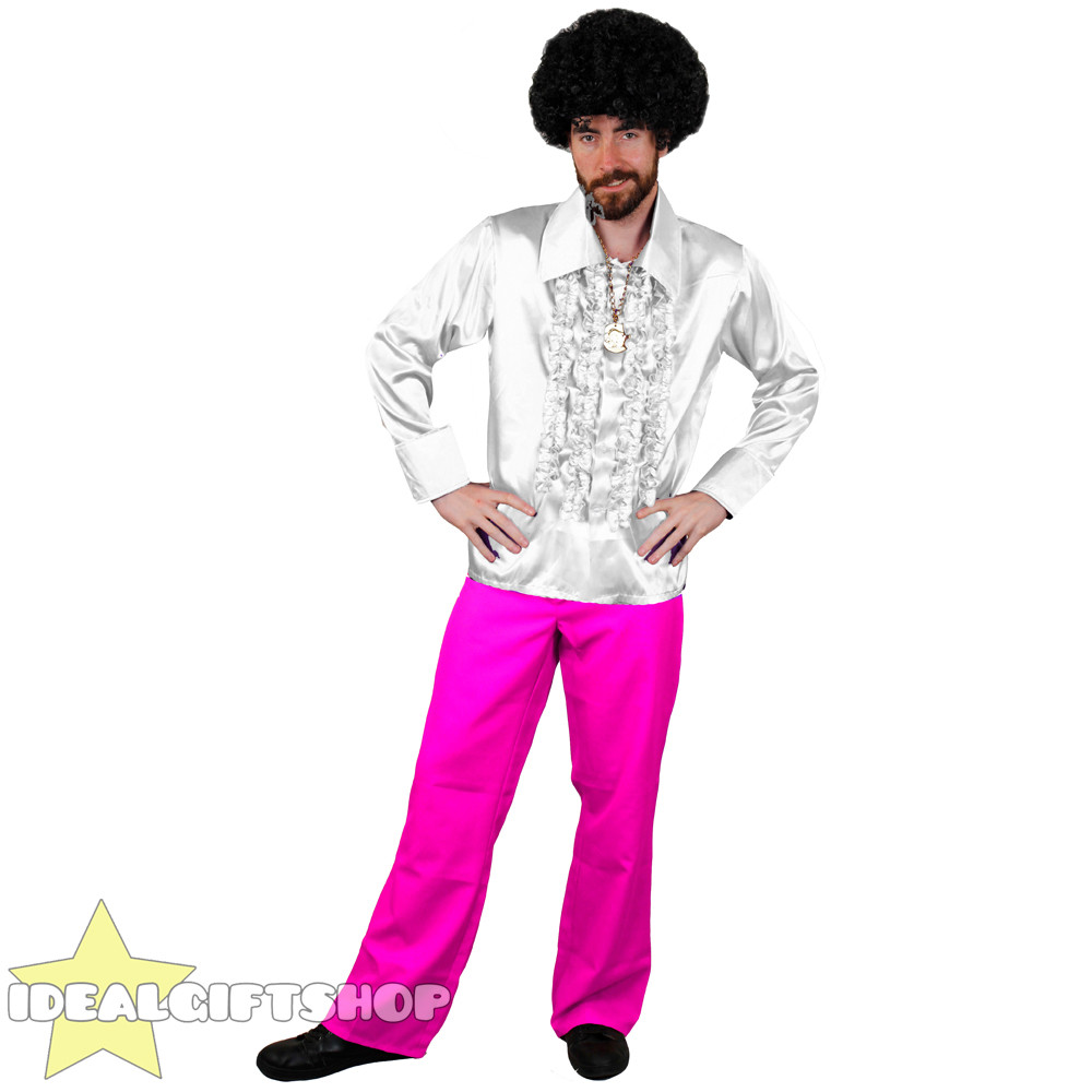 1970'S Mens Hairstyles
 MENS 1970 S DISCO RUFFLE SHIRTS FLARES ADULTS FANCY DRESS