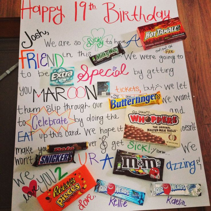 19Th Birthday Gift Ideas
 19th birthday candy card Crafts Pinterest