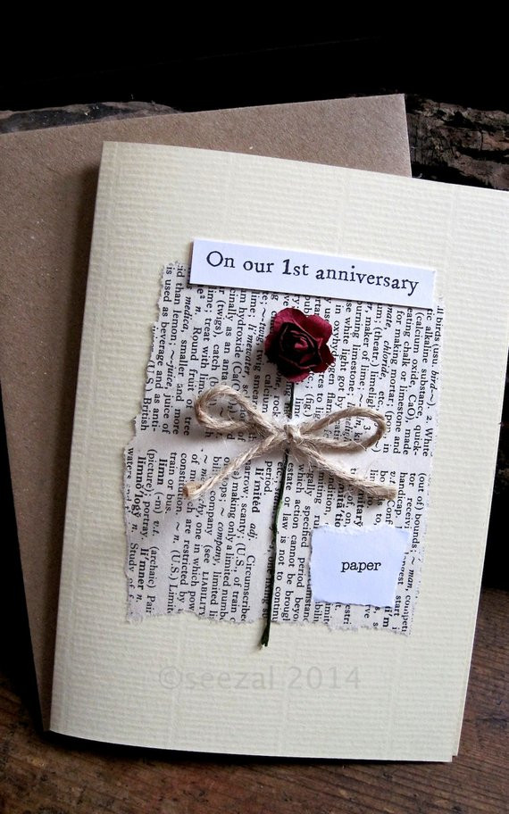 1St Year Anniversary Gift Ideas For Husband
 Romantic and understated First Wedding Anniversary card