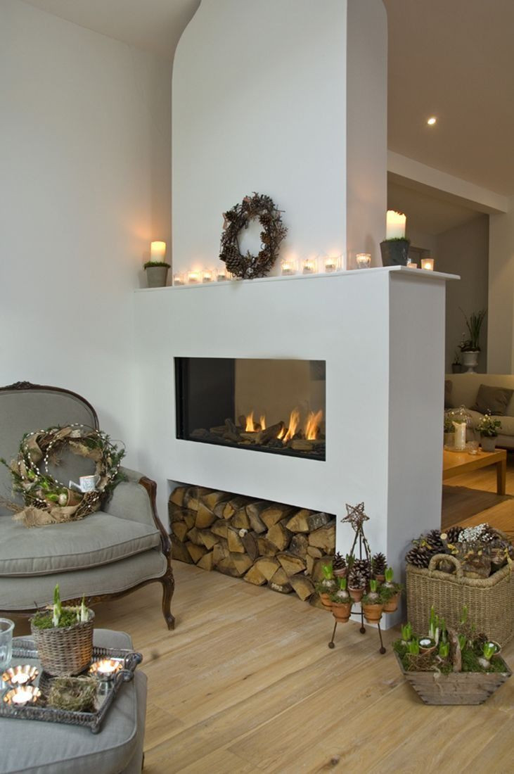 Best ideas about 2 Sided Fireplace
. Save or Pin Houtblokken opbergen Interieur Insider Now.