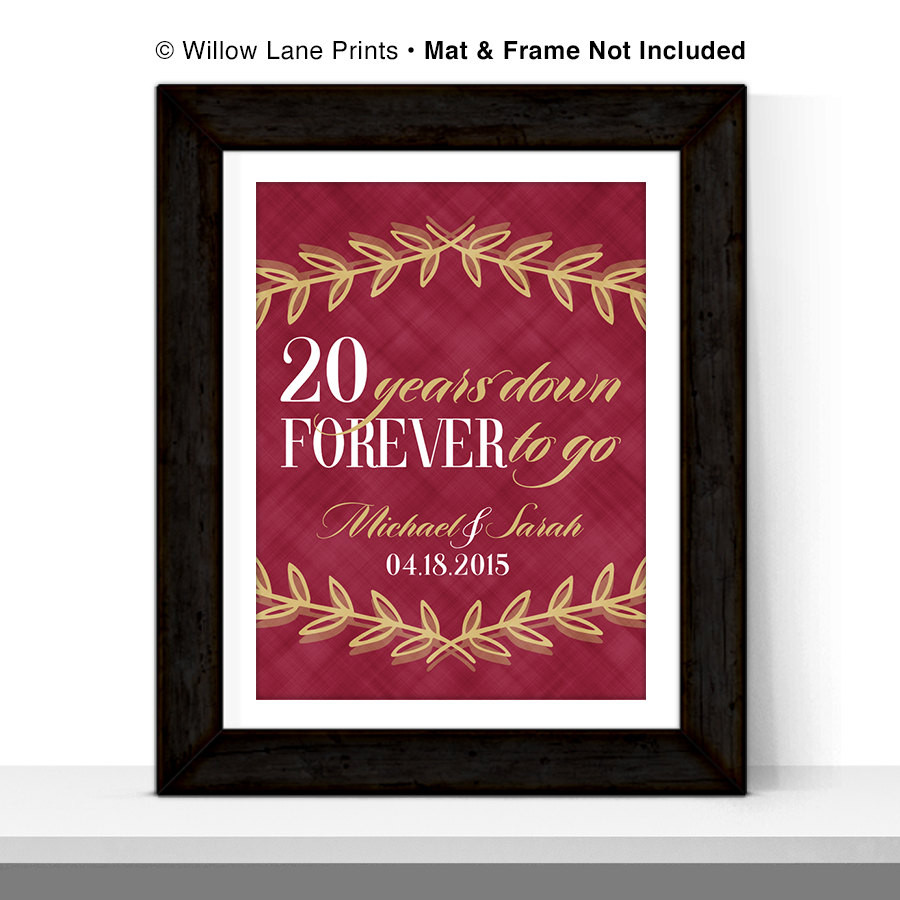20 Anniversary Gift Ideas
 20th anniversary t for husband or for wife 20th wedding