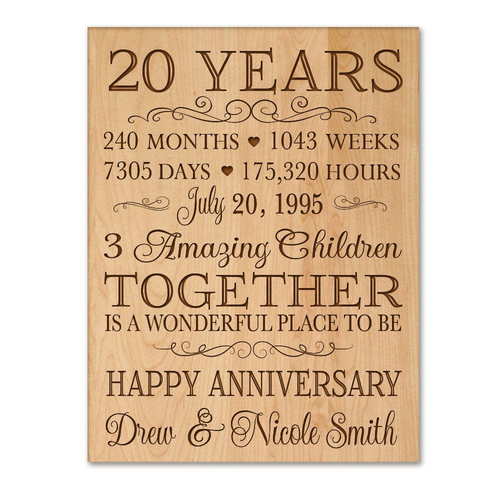 20Th Anniversary Gift Ideas For Her
 Personalized 20th anniversary t for him 20 year wedding