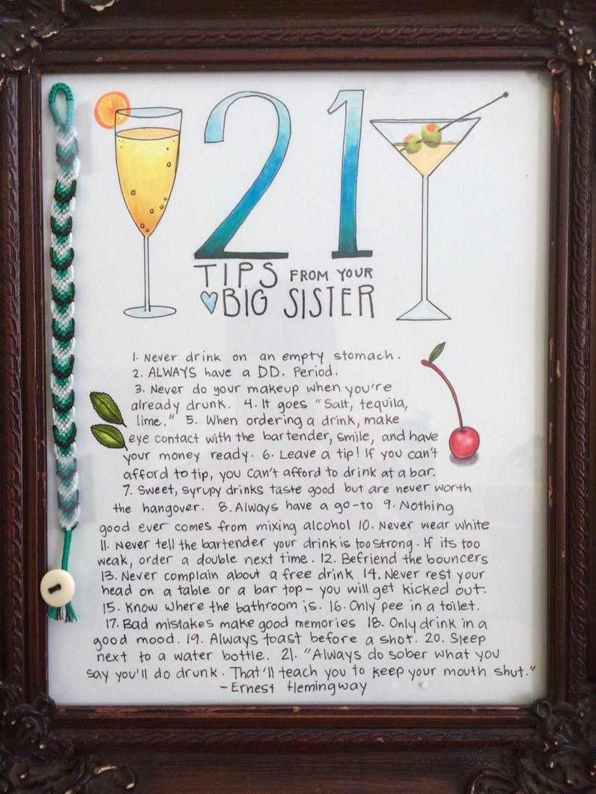 Best ideas about 21St Birthday Gift Ideas For Sister
. Save or Pin 21st birthday homemade t for little sister Now.