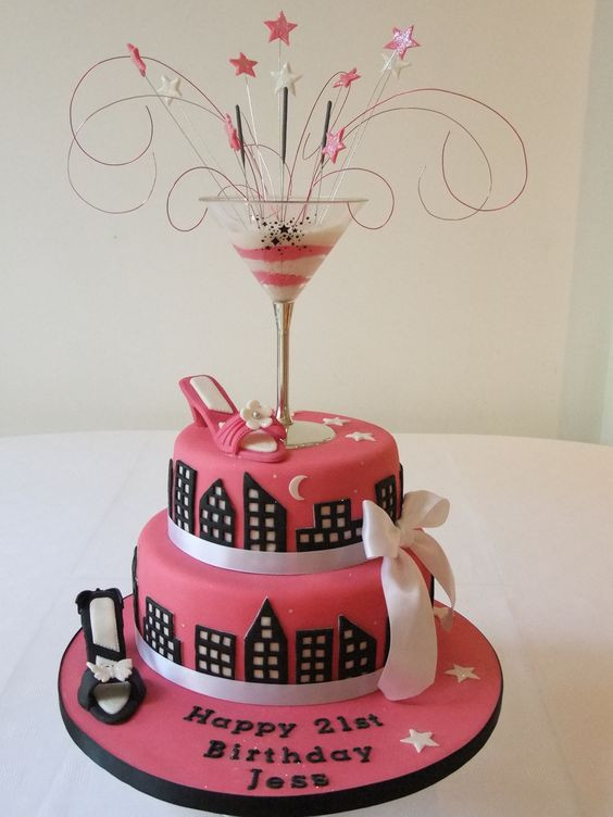 Best ideas about 21st Birthday Ideas Nyc
. Save or Pin Pink Black Shoe Cocktail SATC Birthday Cake Now.