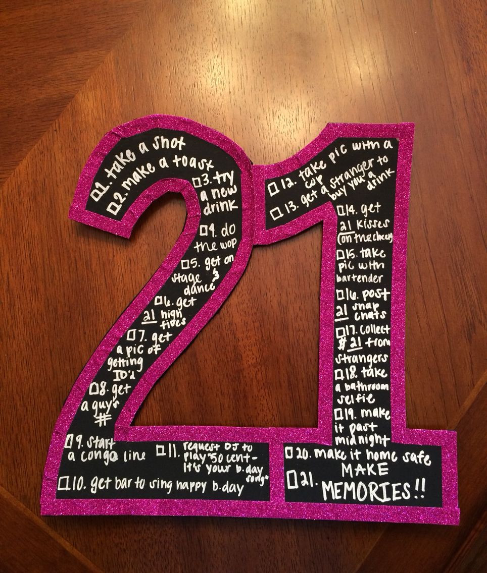 21st Birthday Sign Ideas
 21st Birthday Sign With a list of things to do 21