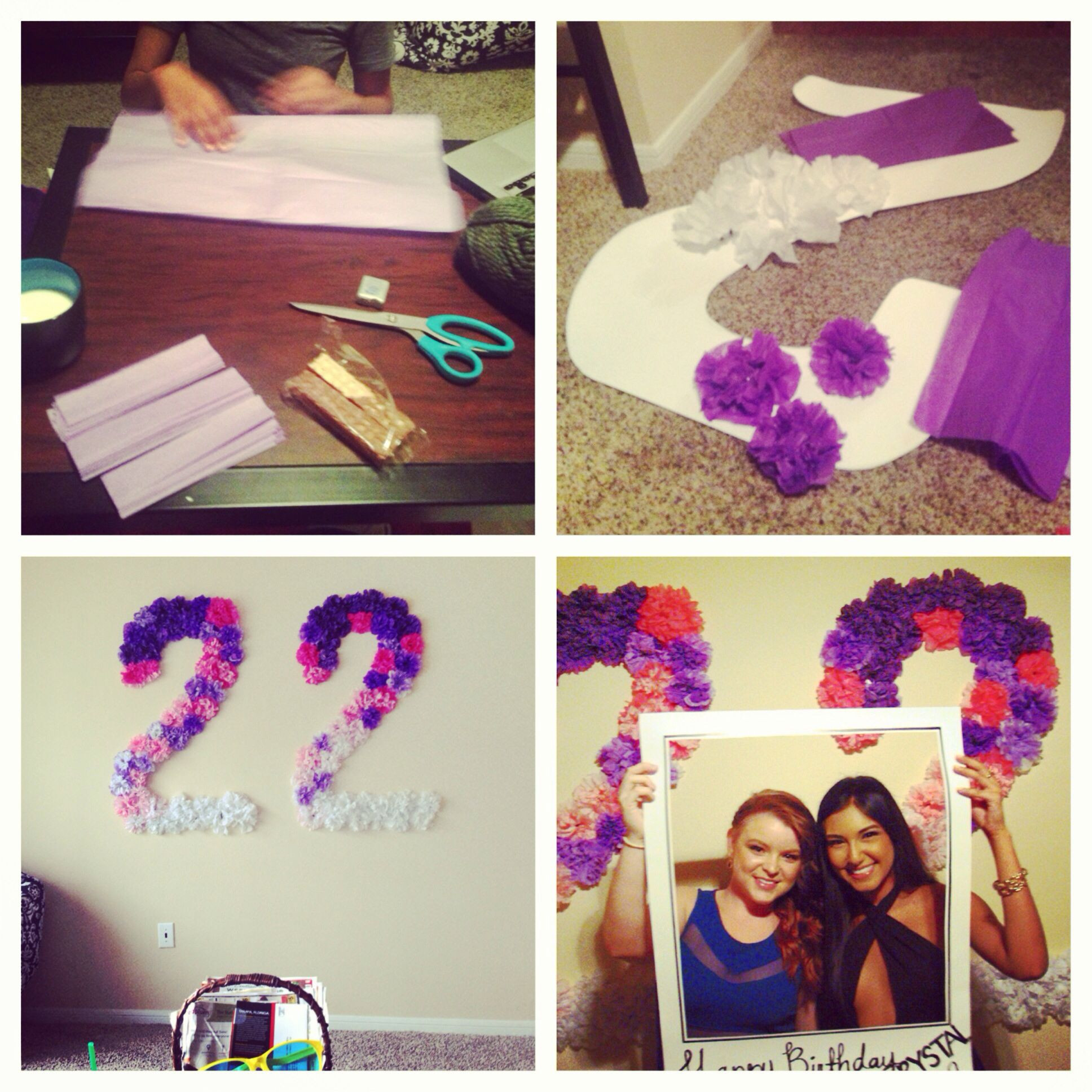 22Nd Birthday Gift Ideas
 A big ombré 22 decoration for my friends 22nd birthday out