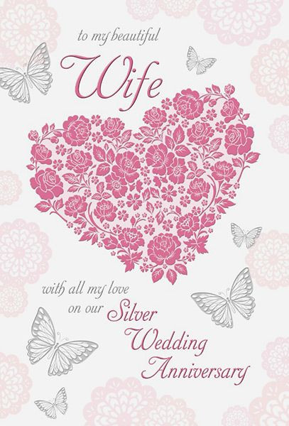 Best ideas about 25Th Wedding Anniversary Gift Ideas For Wife
. Save or Pin Wife 25th Silver Wedding Anniversary Card Now.