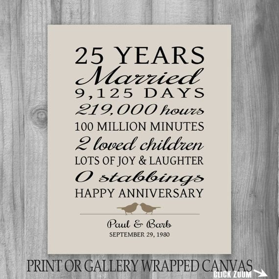 Best ideas about 25Th Wedding Anniversary Gift Ideas For Wife
. Save or Pin 25 Year Anniversary Gift 25th Anniversary Art Print Now.