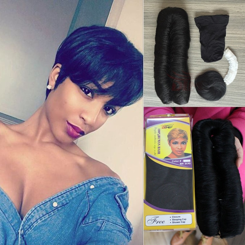 28 Piece Weave Short Hairstyles
 Brazilian Straight Hair 4 inch Short Bump Weave 28 Pieces