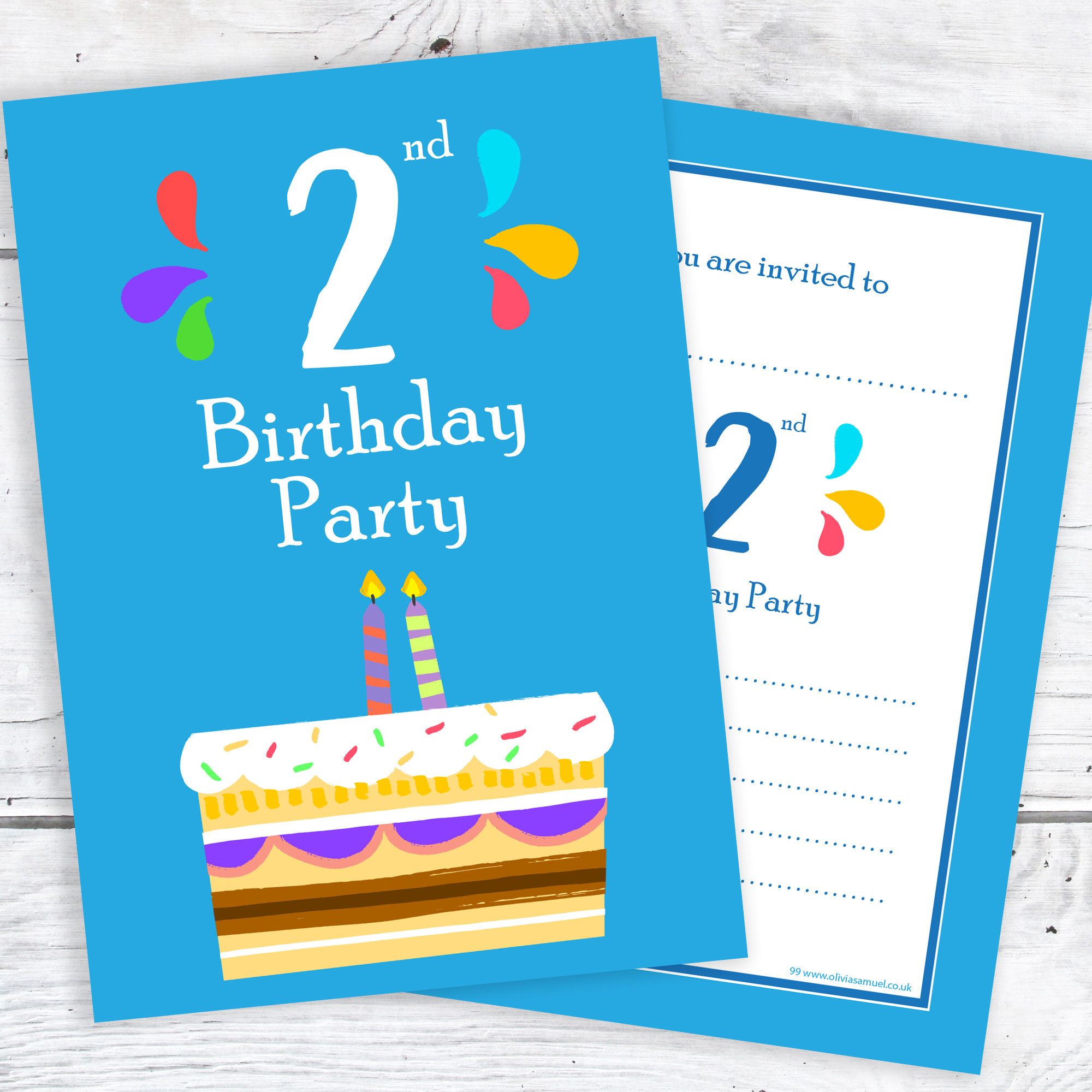Best ideas about 2nd Birthday Party
. Save or Pin 2nd Birthday Party Invitations – 2 Candle Blue Cake Design Now.
