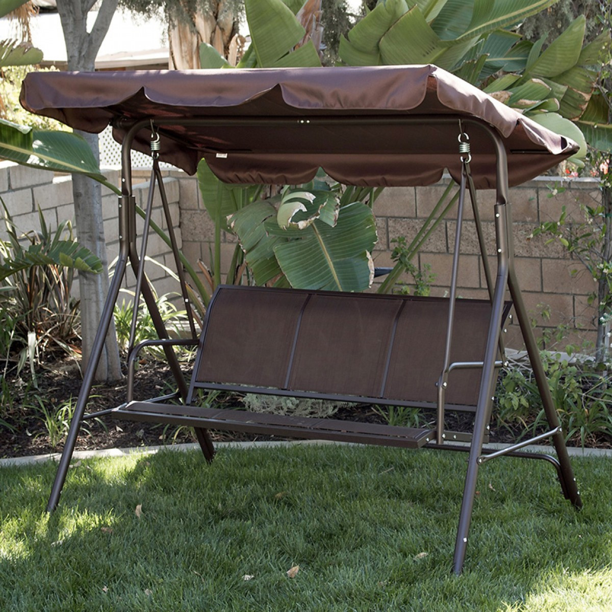 Best ideas about 3 Person Patio Swing With Canopy
. Save or Pin 3 Person Patio Swing Outdoor Canopy Awning Yard Furniture Now.