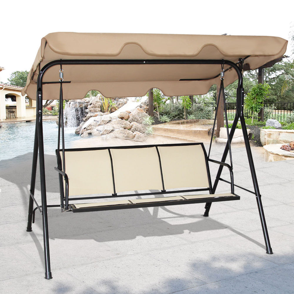 Best ideas about 3 Person Patio Swing With Canopy
. Save or Pin COSTWAY 3 Person Patio Swing Outdoor Canopy Awning Yard Now.