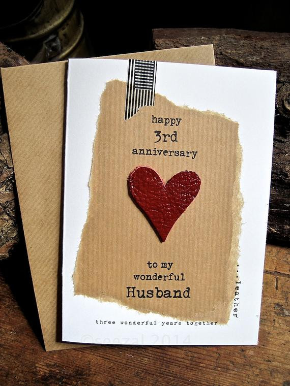 3 Year Anniversary Gift Ideas For Husband
 3rd Wedding Anniversary Three Wonderful Years LEATHER Husband
