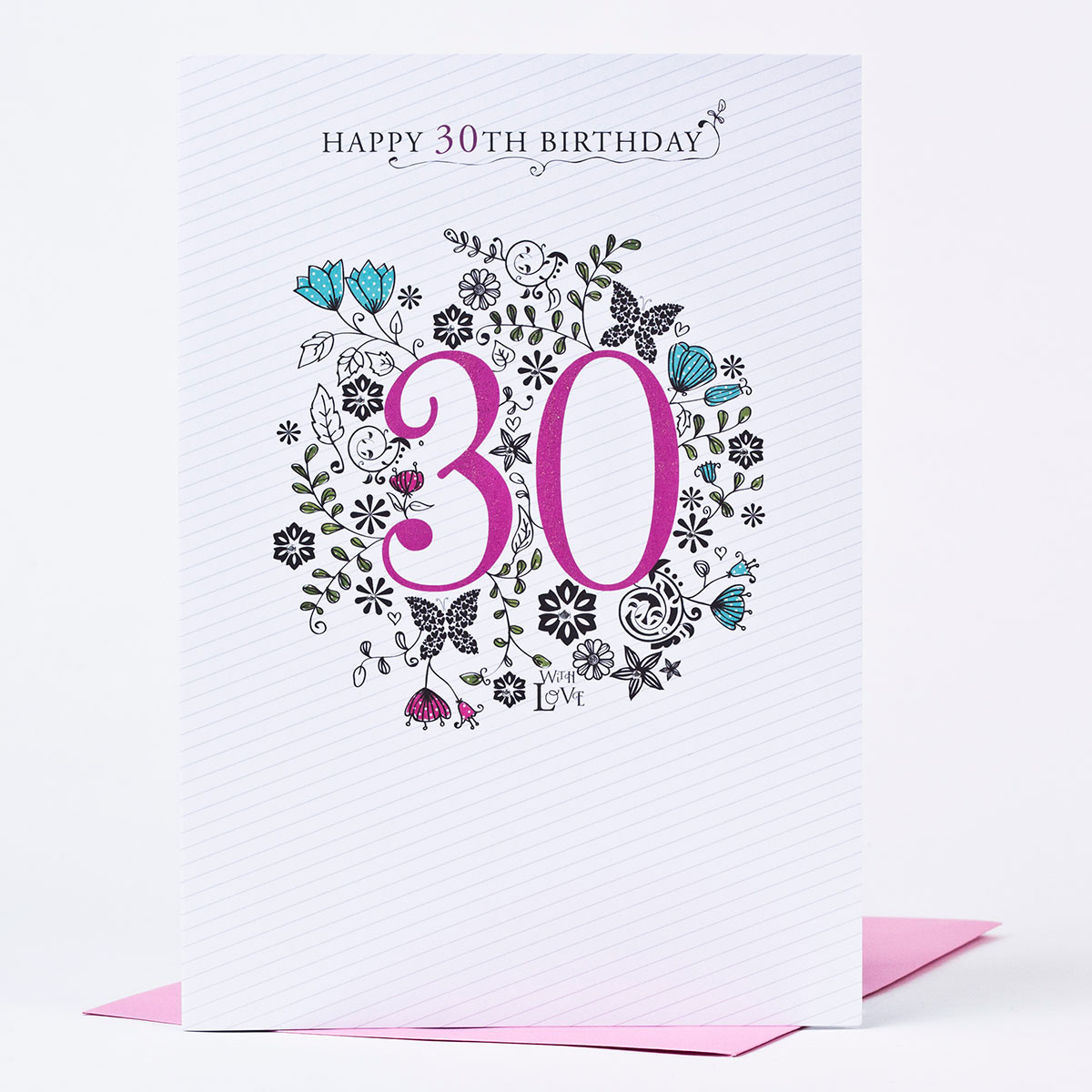 30th Birthday Card
 30th Birthday Card Floral Print ly 99p