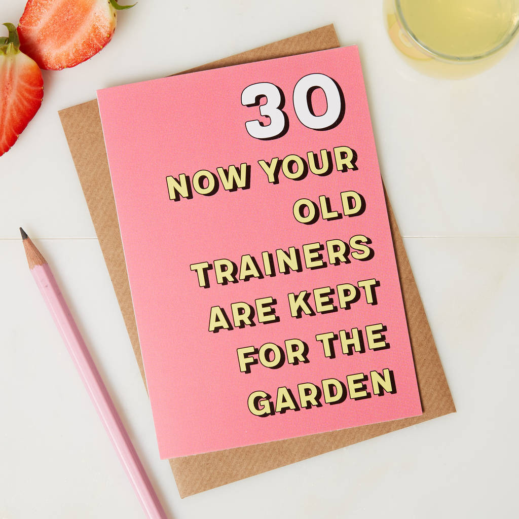 30th Birthday Card
 30th birthday card funny greetings card old trainers by