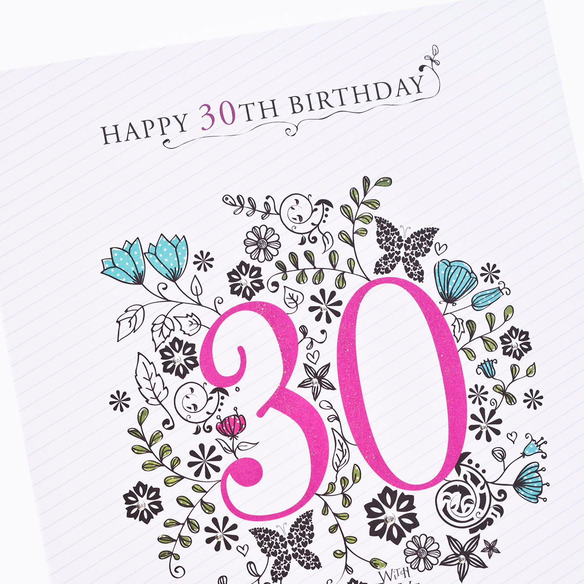 30th Birthday Card
 30th Birthday Card Floral Print ly 99p